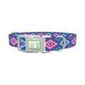 Ombre Tribal Diamond Dog Collar - plastic silver