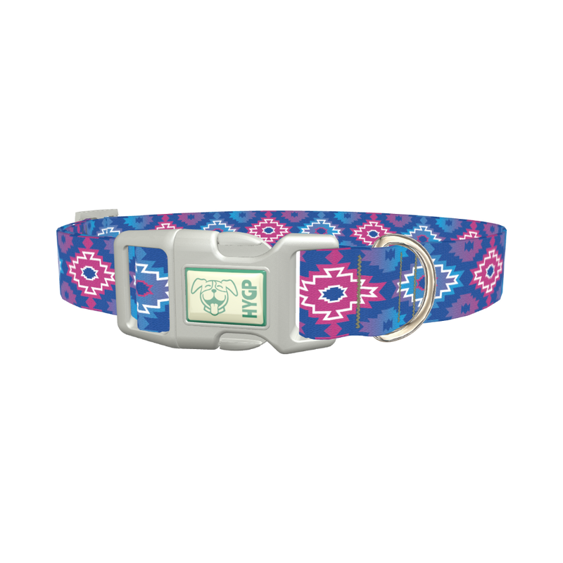 Ombre Tribal Diamond Dog Collar - plastic silver