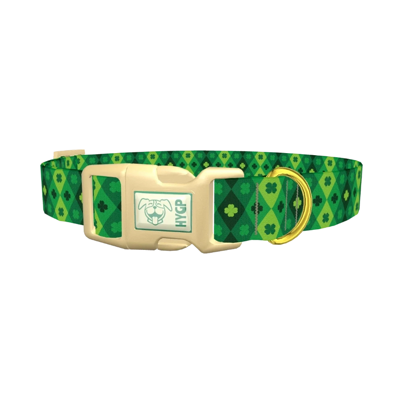 Geometric Clover Dog Collar - plastic gold
