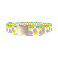 Colorful Easter Egg Pattern Dog Collar - metal silver