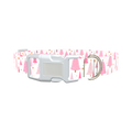 Pink Festive Trees Dog Collar - plastic gold