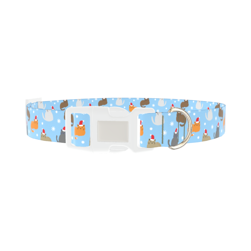 Festive Cat Dog Collar - plastic silver