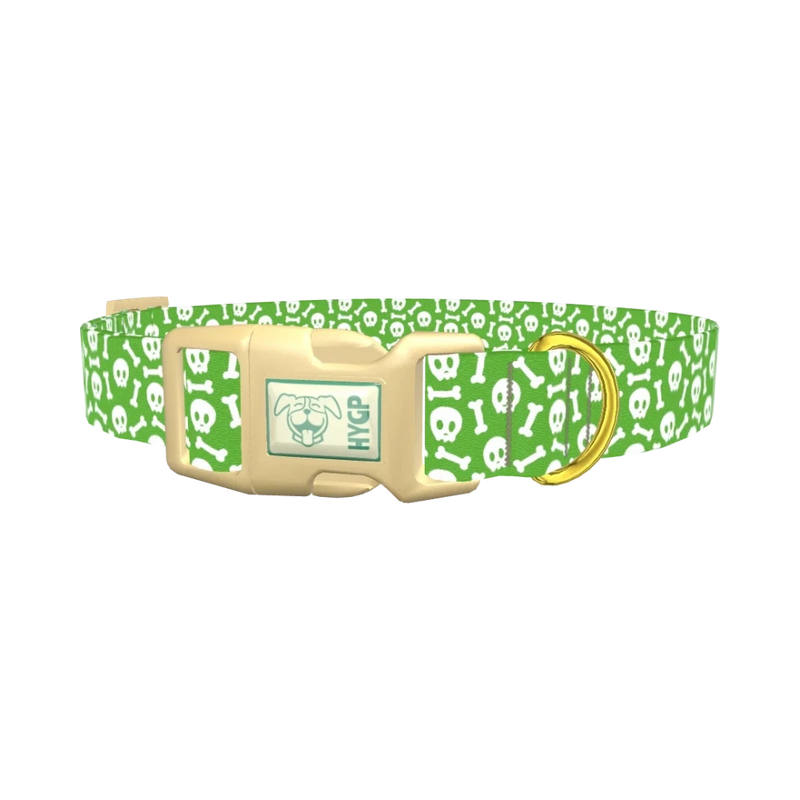 Halloween Skull Dog Collar - plastic gold