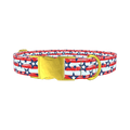 Patriotic Stripes Stars Dog Collar - metal gold