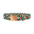 Christmas Plaid Snowflake Dog Collar - metal rose gold