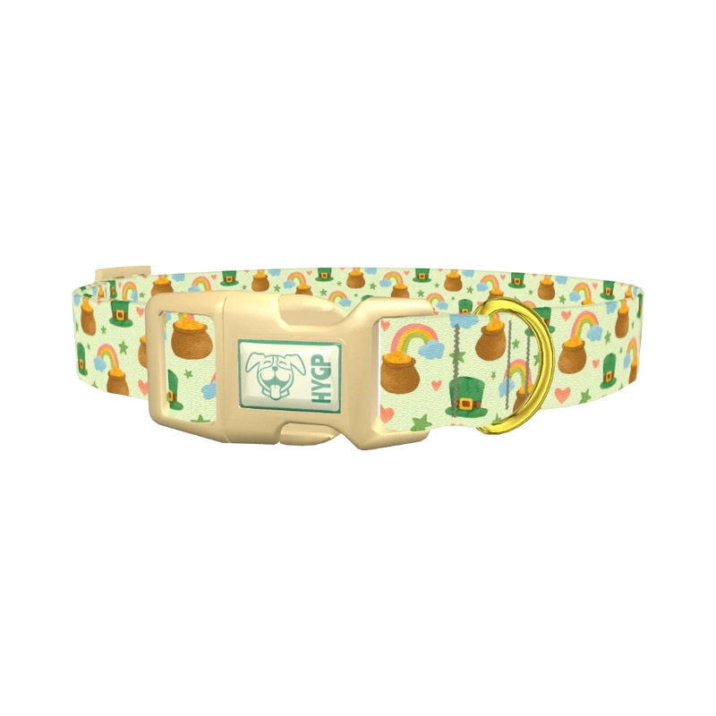 St. Patrick's Day Dog Collar - plastic gold