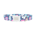 Retro Flower Dog Collar - plastic silver