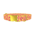 Yellow Zebra Pattern Dog Collar - metal gold