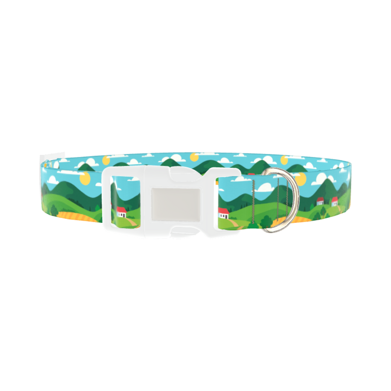 Landscape Hills Dog Collar - plastic silver