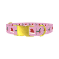 Christmas Santa Hat Dog Collar - metal gold