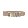 Geometric Zigzag Dog Collar - metal silver