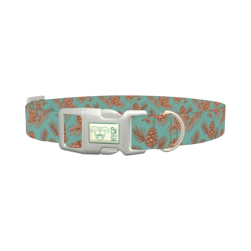 Christmas Pinecone Dog Collar - plastic silver