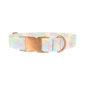 Abstract Pastel Dog Collar - metal rose gold