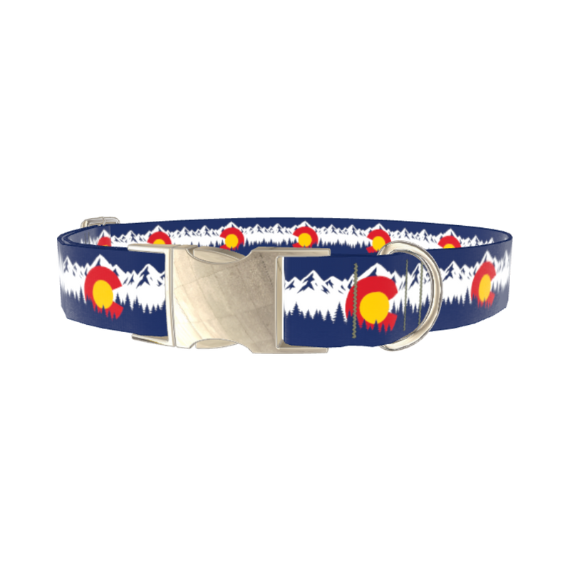 Colorado Forest Dog Collar - metal silver
