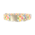 Peace Sign Pattern Dog Collar - metal gold