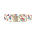 Colorful Floral Bouquet Dog Collar - metal silver
