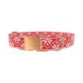 Christmas Knitted Star Dog Collar - metal rose gold