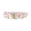 Geometric Pastel Dog Collar - metal silver