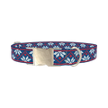 Christmas Knitted Stars Dog Collar - metal silver