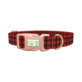 Christmas Plaid Dog Collar - plastic rose gold