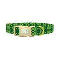 Diamond Clover Pattern Dog Collar - plastic gold