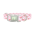 Red Bow Pattern Dog Collar - plastic silver