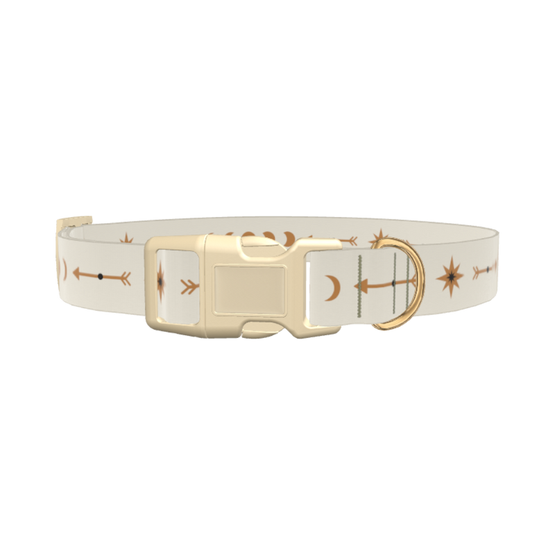 Geometric Moon Phase Dog Collar - plastic rose gold