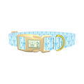 Blue Ribbon Bow Dog Collar - plastic gold
