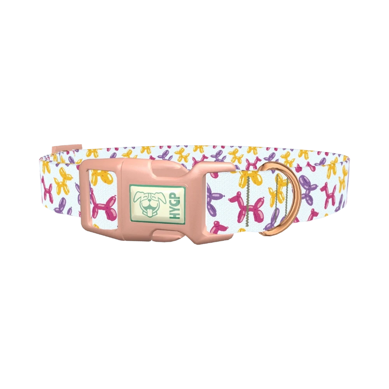 Balloon Dog Pattern Dog Collar - plastic rose gold