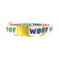 Woof Paw Print Dog Collar - metal gold
