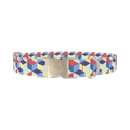 Geometric Retro Dog Collar - metal silver