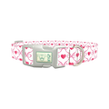 Pink Bow Heart Dog Collar - plastic silver