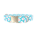 Easter Egg Heart Dog Collar - metal silver