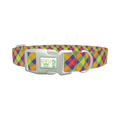 Colorful Plaid Dog Collar - plastic silver
