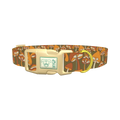 Autumn Field Mushroom Dog Collar - plastic gold