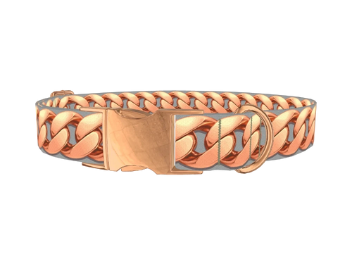 Rose Gold Link Dog Collar