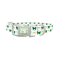 Green Bow Heart Dog Collar - plastic silver