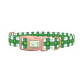 St. Patrick's Plaid Dog Collar - plastic rose gold