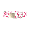 Valentine Heart Ribbon Dog Collar - metal silver