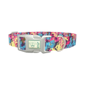 Abstract Paint Splatter Dog Collar - plastic silver