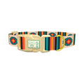 Tribal Geometric Stripes Dog Collar - plastic gold