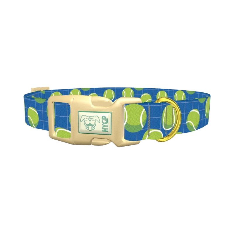 Tennis Ball Pattern Dog Collar - plastic gold