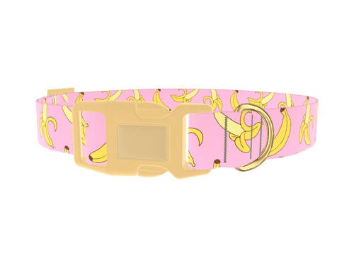 Pink Banana Pattern Dog Collar