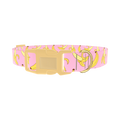 Pink Banana Pattern Dog Collar - plastic gold