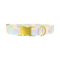 Abstract Pastel Dog Collar - metal gold