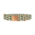 Geometric Rhombus Pattern Dog Collar - metal rose gold