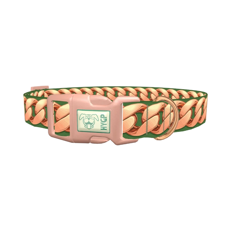 Rose Gold Chain Dog Collar - plastic rose gold