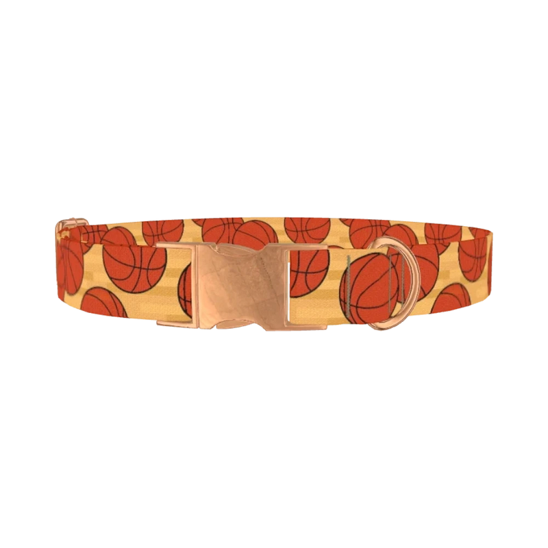 Basketball Sport Dog Collar - metal rose gold
