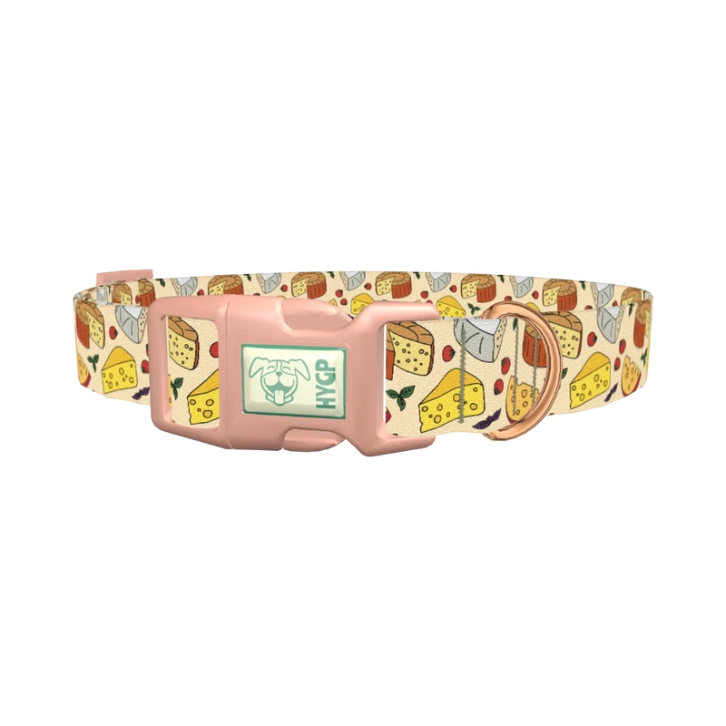 Cheese and Tomato Dog Collar - plastic rose gold