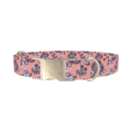 Pastel Rose Bouquet Dog Collar - metal silver